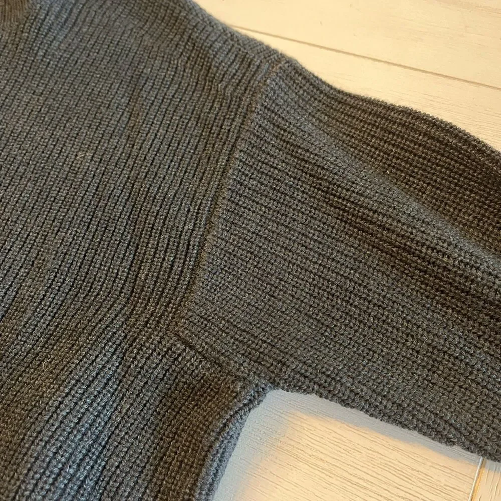Eileen Fisher Marino Wool Turtleneck Tunic Swearer Dark Gray/Green XS NWT